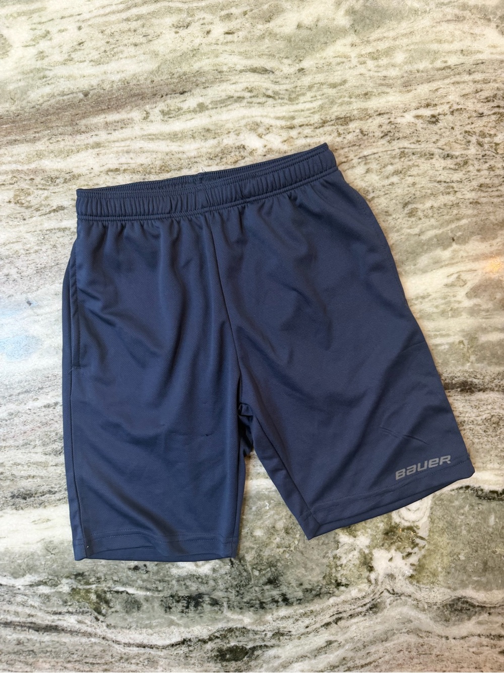 Bauer Navy Athletic Kids Shorts Boys Medium